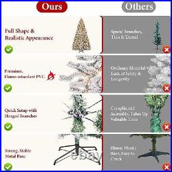 6ft Prelit Artificial Christmas Tree with LED Warm White Lights Snow Flocked Xmas 6ft Prelit Artificial Christmas Tree with LED Warm White Lights Snow Flocked Xmas