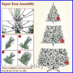 6ft Prelit Artificial Christmas Tree with LED Warm White Lights Snow Flocked Xmas 6ft Prelit Artificial Christmas Tree with LED Warm White Lights Snow Flocked Xmas