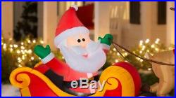 6ft Santa Claus Sleigh with Reindeers Christmas Decoration Inflatable Lighted US