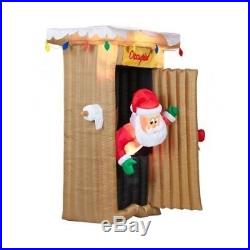 6ft Tall Animated Airblown Christmas Inflatable Santa Coming Out of Outhouse Sce