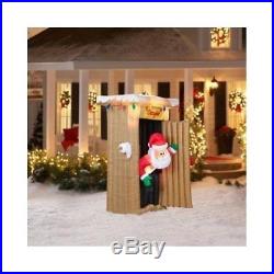 6ft Tall Animated Airblown Christmas Inflatable Santa Coming Out of Outhouse Sce
