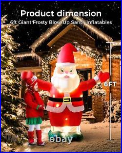 6ft Tall Inflatable Santa Outdoor Christmas Decorations 2024, Inflatable Santa