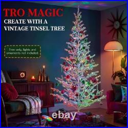 6ft Tinsel Christmas Tree, Retro Aluminum Christmas Tree, Silver