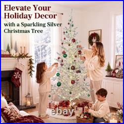 6ft Tinsel Christmas Tree, Retro Aluminum Christmas Tree, Silver