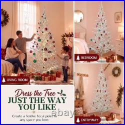 6ft Tinsel Christmas Tree, Retro Aluminum Christmas Tree, Silver