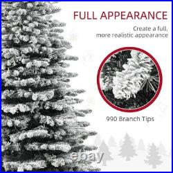 6ft Unlit White Artificial Christmas Tree, 1000 Branch Tips Auto Open Steel Base