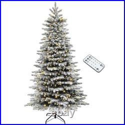 6ft Unlit White Artificial Christmas Tree, 1000 Branch Tips Auto Open Steel Base
