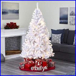 6ft. White Artificial Christmas Tree with 680 Bendable Branches and 250 Clear