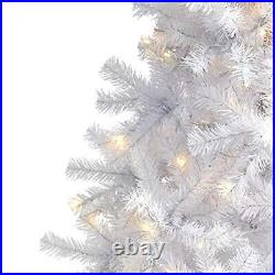 6ft. White Artificial Christmas Tree with 680 Bendable Branches and 250 Clear