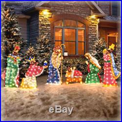 6pc Lighted Outdoor Nativity Set Holy Family Scene Christmas Yard Decorations