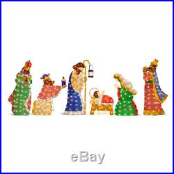 6pc Lighted Outdoor Nativity Set Holy Family Scene Christmas Yard Decorations