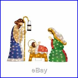 6pc Pre Lit Shimmering Nativity Scene Holy Family Display Christmas Lawn Decor