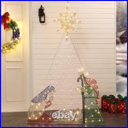 70.8-In Freestanding Nativity Yard Decoration with White LED Lights