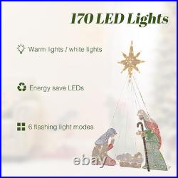 70.8-In Freestanding Nativity Yard Decoration with White LED Lights