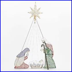 70.8-In Freestanding Nativity Yard Decoration with White LED Lights