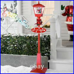71in Outdoor Xmas Street Light Novelty Christmas Snowing Lamp Home Garden Decor