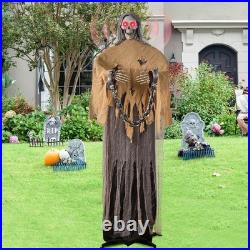 72.8 Life-Size Animated Skeleton Witch Spooky Sound & Light Halloween Decor