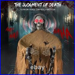 72.8 Life-Size Animated Skeleton Witch Spooky Sound & Light Halloween Decor
