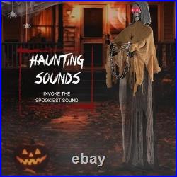 72.8 Life-Size Animated Skeleton Witch Spooky Sound & Light Halloween Decor