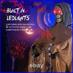 72.8 Life-Size Animated Skeleton Witch Spooky Sound & Light Halloween Decor