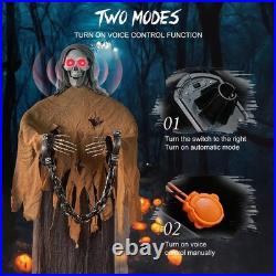72.8 Life-Size Animated Skeleton Witch Spooky Sound & Light Halloween Decor