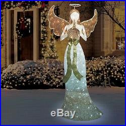72 Heavenly Christmas Outdoor Indoor Decor LED Glittering Thread Trumpet Angel