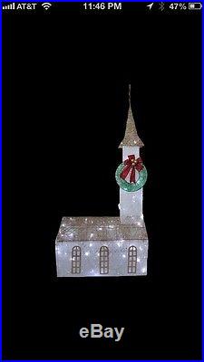 72 Inch LIGHTED CHRISTMAS CHURCH OUTDOOR YARD DECOR NEW IN BOX