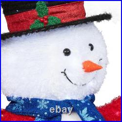 72 Snowman Family Christmas Pre-Lit Pop-Up Stacked Twinkling Effect