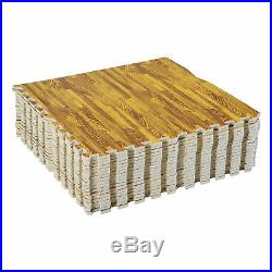 72 SqFt Interlocking Floor Mats EVA Foam GYM Puzzle Mat Tiles Wood Grain