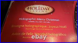 72 holiday living Holographic Merry Christmas huge Sign 250 lights