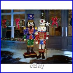 72 in. 240L LED Lighted Sculpture Tinsel Nutcracker Christmas Yard Decoration