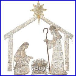 73 Lighted Gold Nativity Display Holy Family Creche Outdoor Christmas Decor