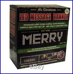 74.8 LED Lighted Message Banner by Mr. Christmas Message Wreath Yard Decor