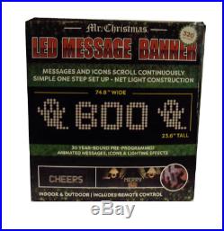 74.8 LED Lighted Message Banner by Mr. Christmas Message Wreath Yard Decor