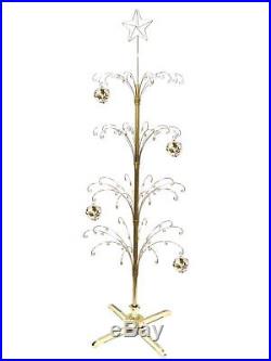 74 Artificial Christmas Ornament Metal Display Tree Rotating Stand 90Hooks