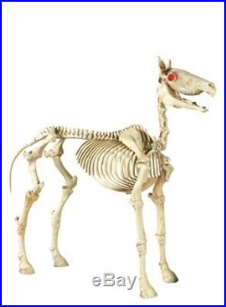 74 in. Halloween Standing Skeleton Horse LED Illuminated Eyes Horse Sounds NIB