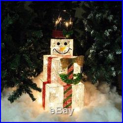 75cm Tall Indoor Square Light Up Christmas Snowman Light Decoration Boxes Free P