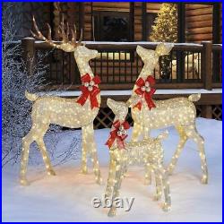 76 Inches (1.9m) Indoor / Outdoor Christmas Reindeer Family Set of 3 with 656 LEDs