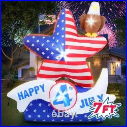 7FT 4th of July Inflatable Decorations Large USA Patriotic Inflatables