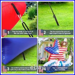 7FT 4th of July Inflatable Decorations Large USA Patriotic Inflatables 7FT 4th of July Inflatable Decorations Large USA Patriotic Inflatables