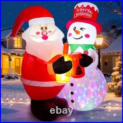 7FT Christmas Inflatable Outdoor Decoration, Inflatable Santa and Snowman Toa