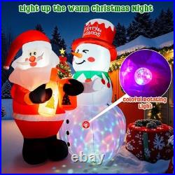 7FT Christmas Inflatable Outdoor Decoration, Inflatable Santa and Snowman Toa