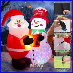 7FT Christmas Inflatable Outdoor Decoration, Inflatable Santa and Snowman Toa