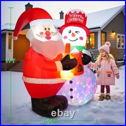 7FT Christmas Inflatable Outdoor Decoration, Inflatable Santa and Snowman Toa