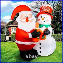 7FT Christmas Inflatable Outdoor Decoration, Inflatable Santa and Snowman Toa