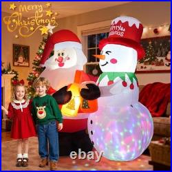 7FT Christmas Inflatable Outdoor Decoration, Inflatable Santa and Snowman Toa