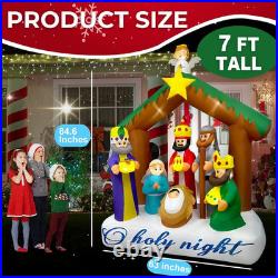 7FT Christmas Inflatables Nativity Scene 2025 NEW LED Outdoor Decoration