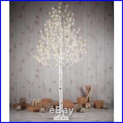 7FT Festive Christmas Tree Faux Birch Twig 280 LED Lights Home Indoor Decoration