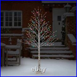 7FT LED Multifunction Birch Tree with 280 Multicolor LED Lights