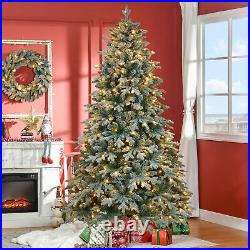 7FT Lighted Artificial Christmas Tree Holiday Xmas Decoration with Wreath Set of 2